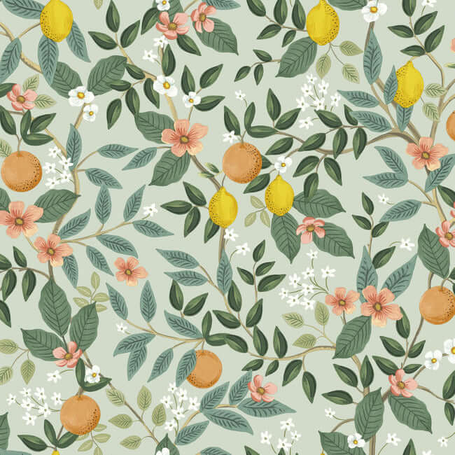 York  York Premium Peel + Stick  Citrus Grove Premium Peel + Stick Wallpaper- Mint PSW1480RL