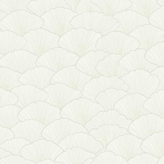 York  Candice Olson Modern Artisan Second Edition  Luminous Ginkgo Wallpaper- White/Cream CI2335