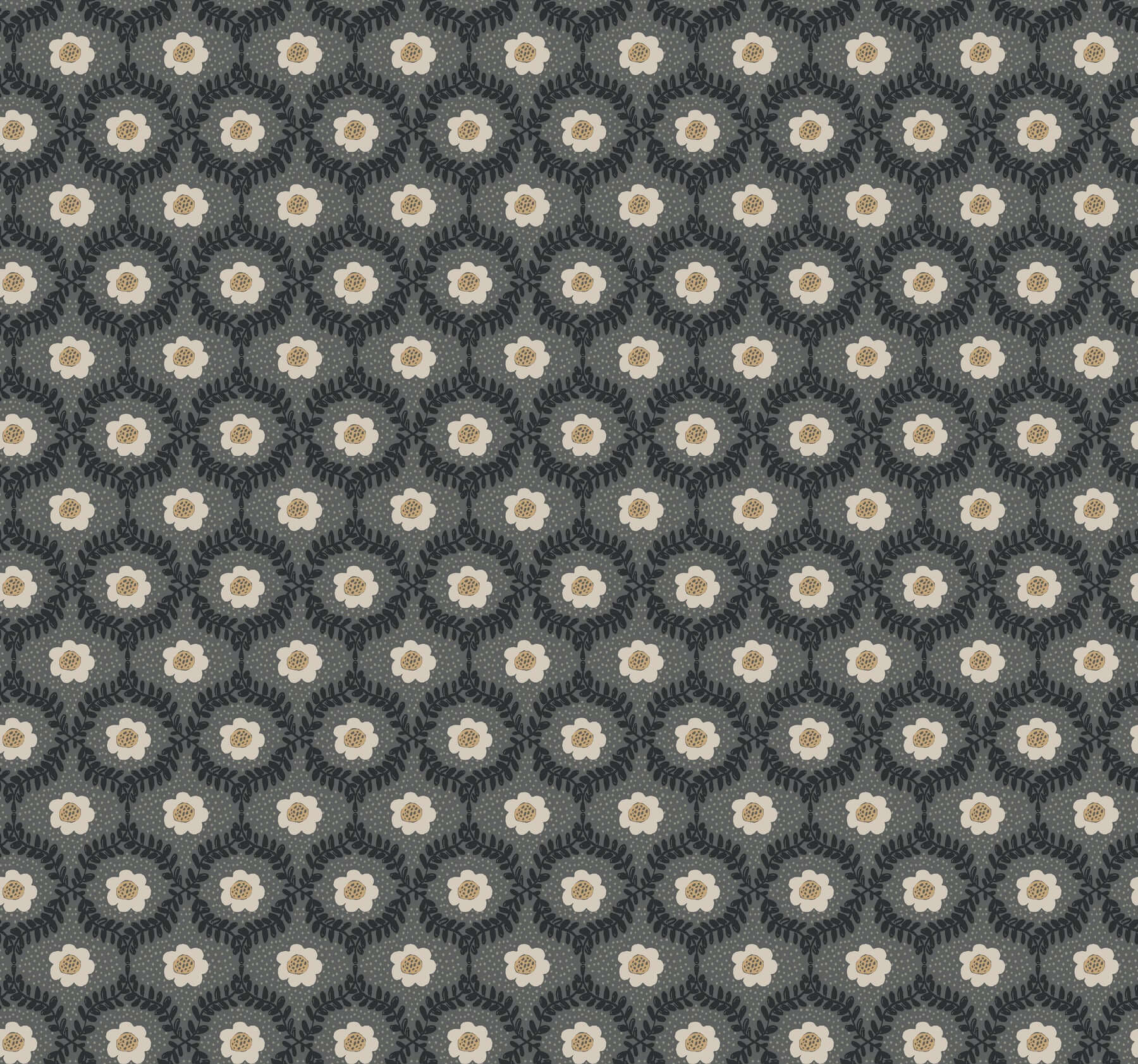 York  Rifle Paper Co. Wallcoverings  Emma Wallpaper- Black RF7442