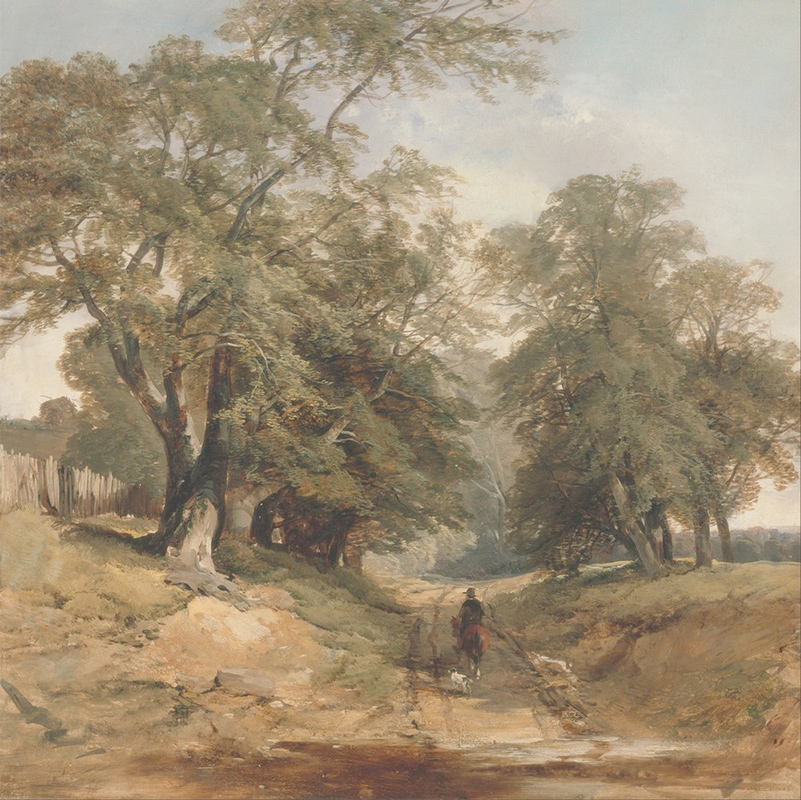 Affresco Классические пейзажи John Middleton, A Landscape with a Horseman