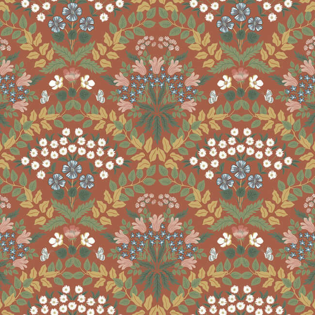 York  Rifle Paper Co.  Bramble Wallpaper- Rust RP7320