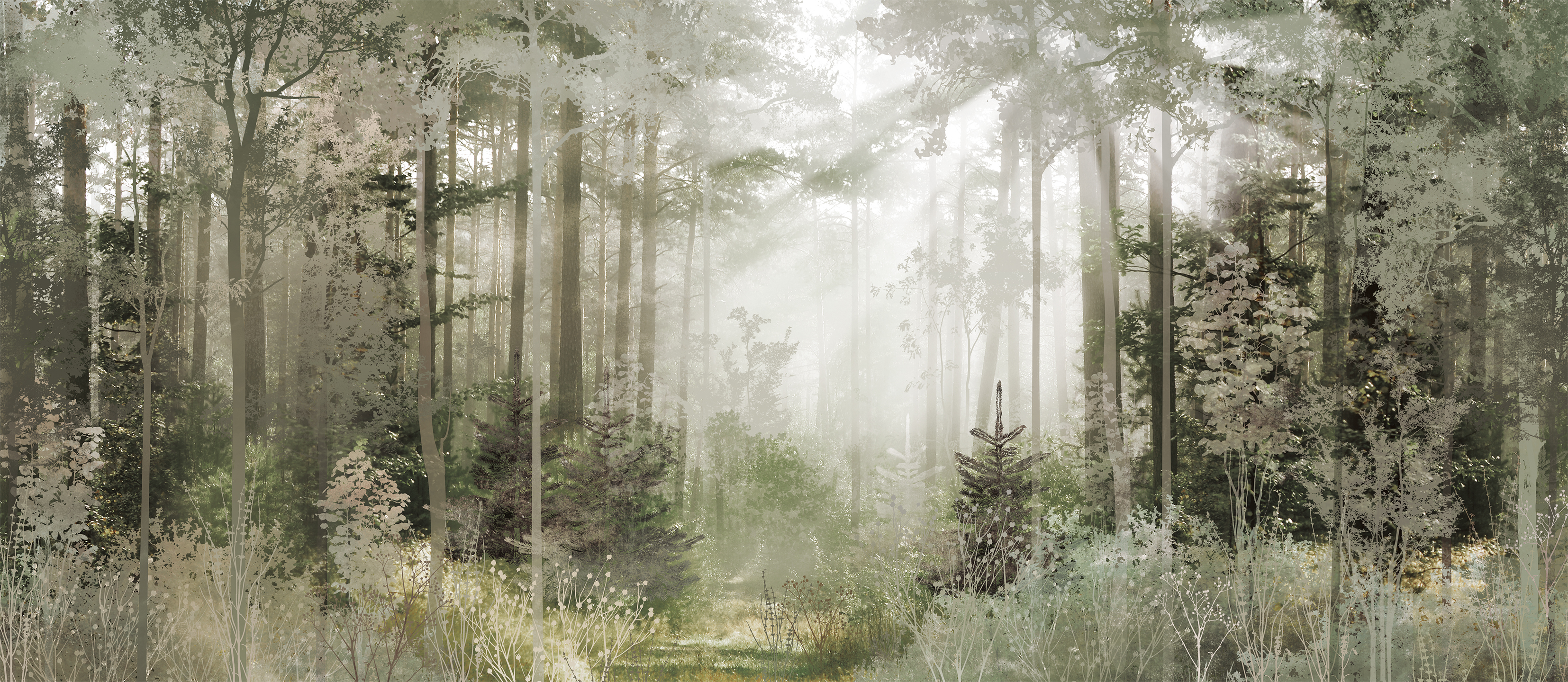 490201 Creativille солнце в сосновом лесу