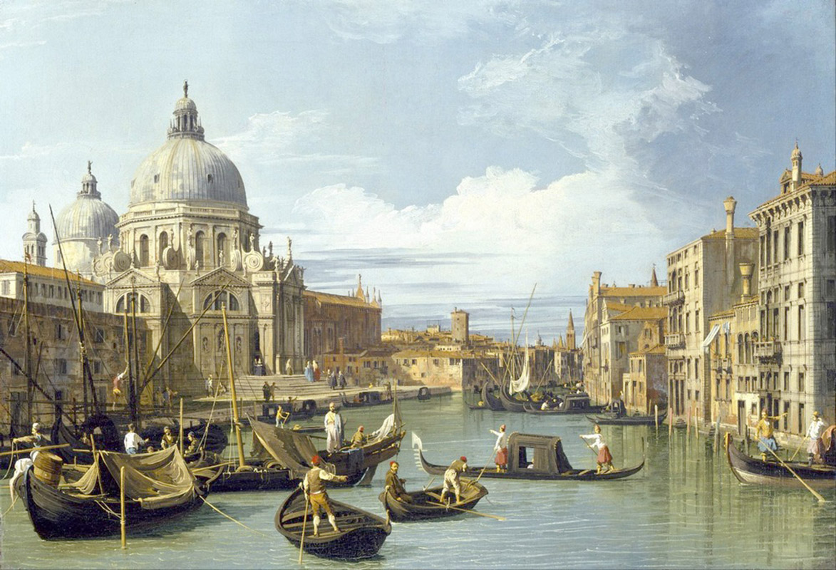 Affresco Классические пейзажи Canaletto, The Entrance to the Grand Canal Venice