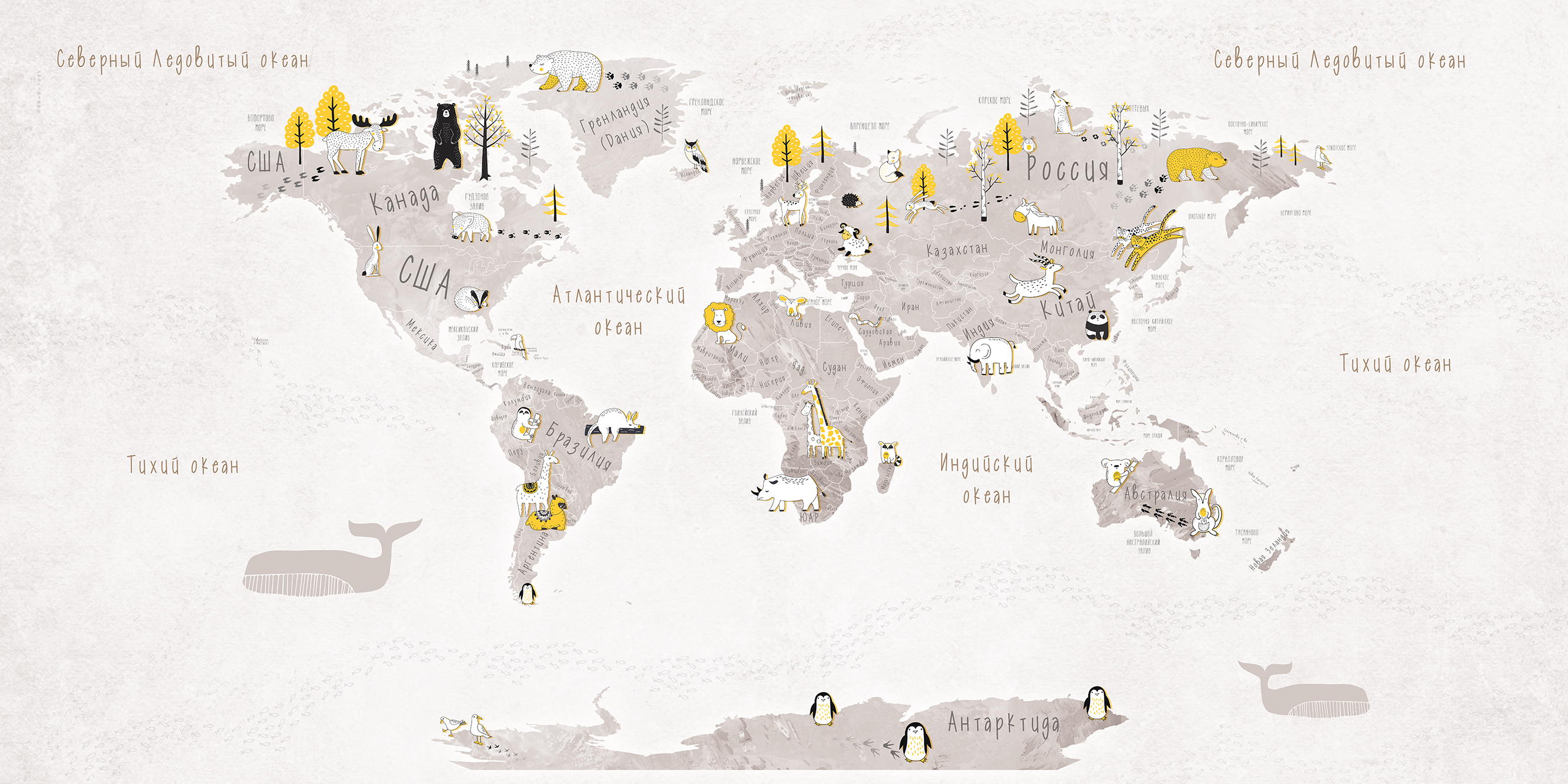 203201 Creativille карта мира в стиле дудл