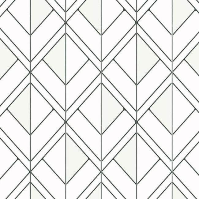 York  Geometric Resource Library  Diamond Shadow Wallpaper- White/Black GM7552
