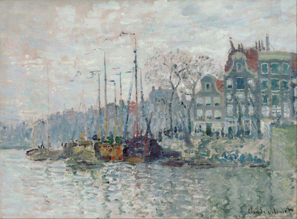 Affresco Импрессионисты и постимпрессионисты Claude Monet, View of the Prins Hendrikkade and the Kromme Waal in Amsterdam