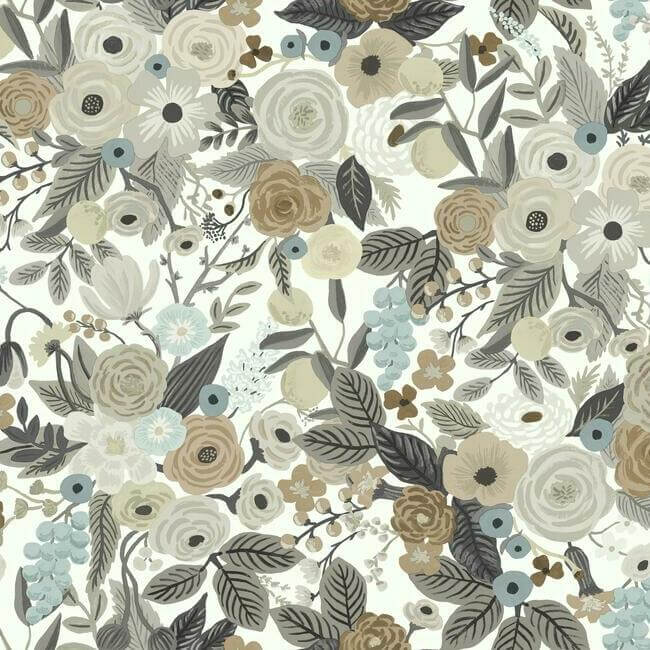 York  Rifle Paper Co. Wallcoverings  Garden Party Wallpaper- Linen Multi RI5121