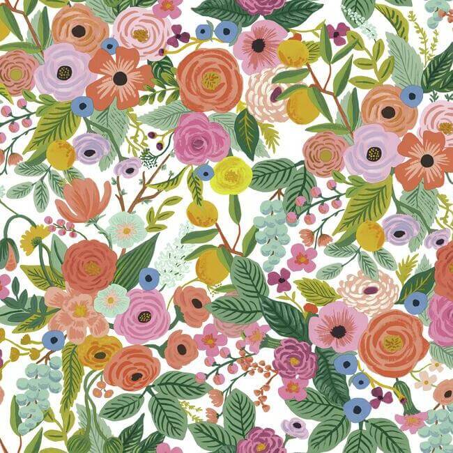 York  Rifle Paper Co. Wallcoverings  Garden Party Premium Peel + Stick Wallpaper- Rose Multi PSW1200RL