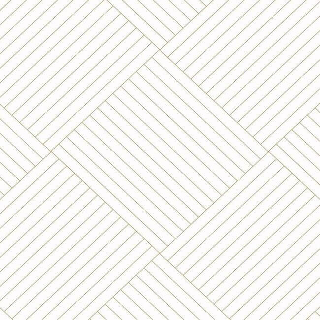 York  Geometric Resource Library  Twisted Tailor Wallpaper- White/Gold GM7564