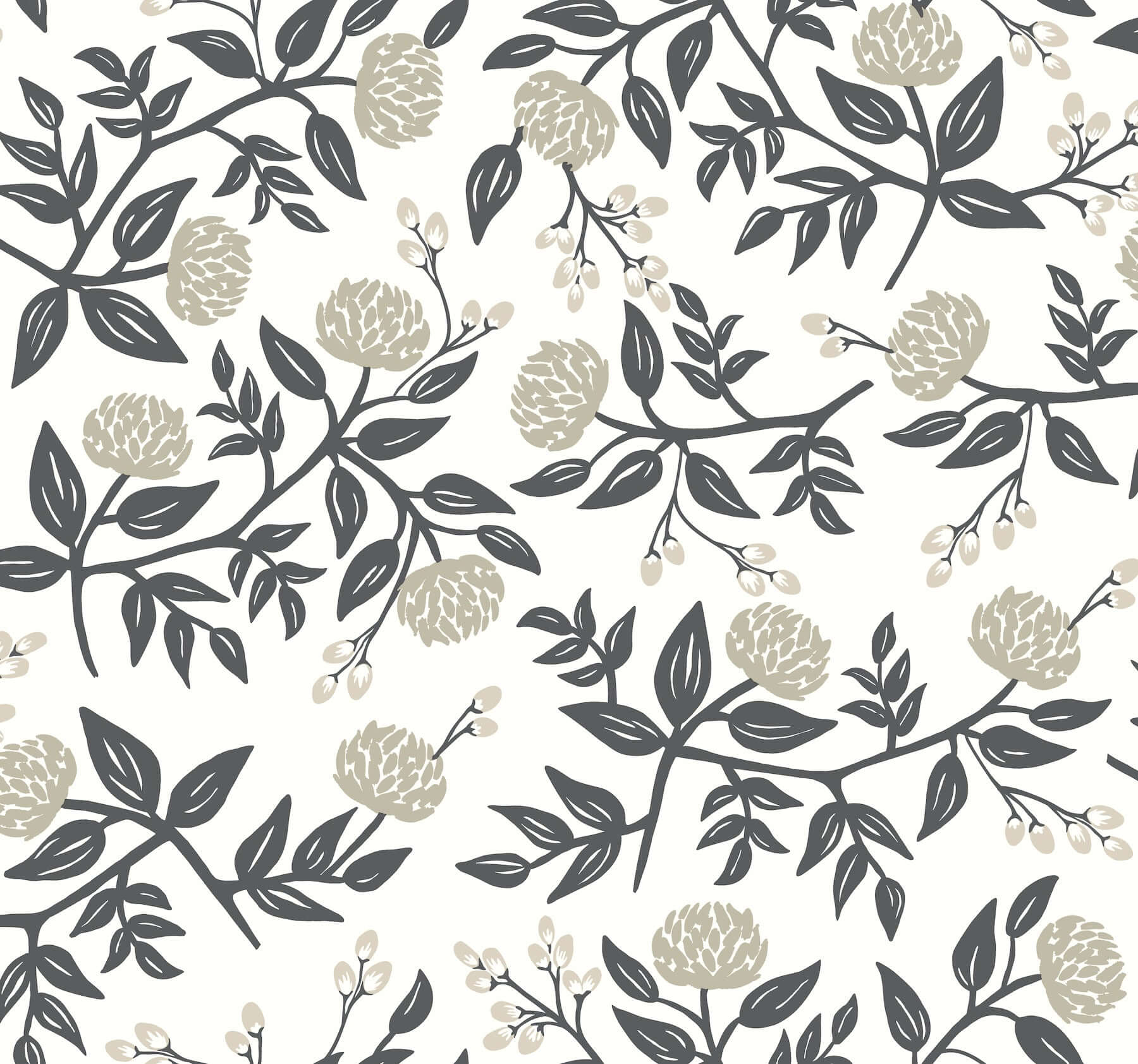 York  Rifle Paper Co. Wallcoverings  Peonies Wallpaper- White & Black RI5150