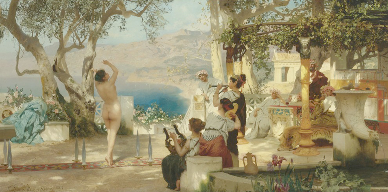 Affresco Античные сюжеты Henryk Siemiradzki Dance among the swords