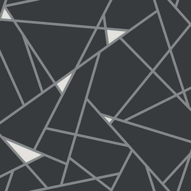 York  Geometric Wallpaper  Prismatic Wallpaper- Black BW3985