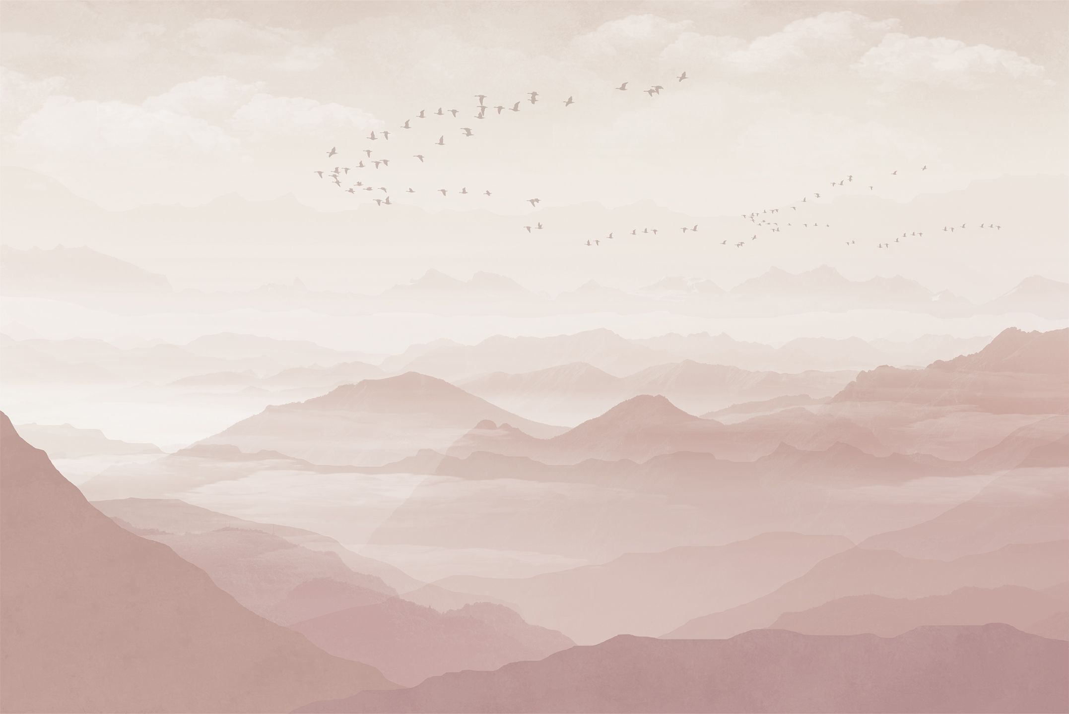 500113 Creativille горный пейзаж с птицами