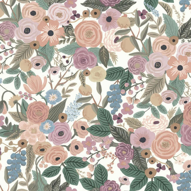 York  Rifle Paper Co. Wallcoverings  Garden Party Premium Peel + Stick Wallpaper- Blush Multi PSW1483RL