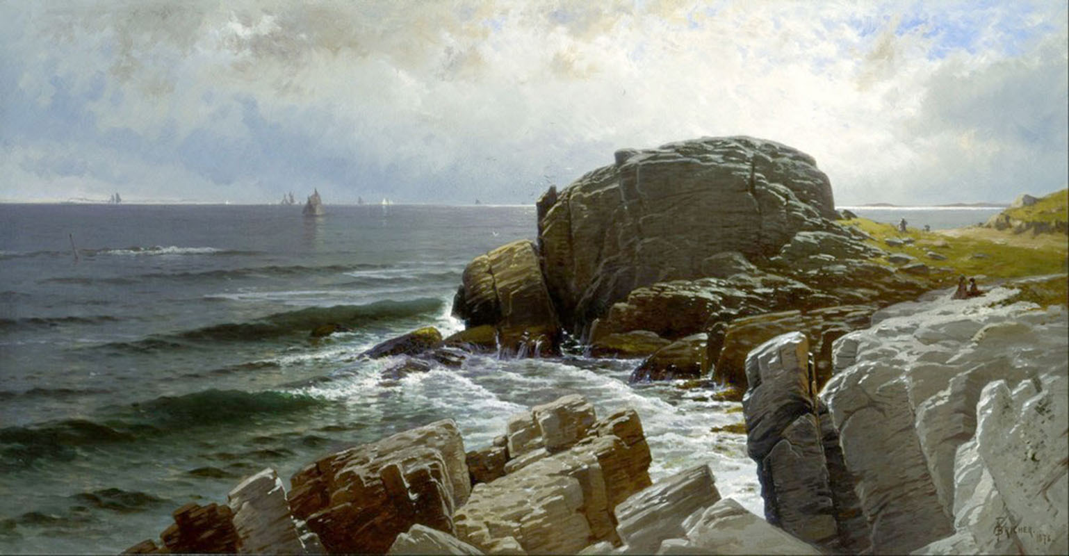 Affresco Морские пейзажи Alfred Thompson Bricher, Castle Rock Marblehead