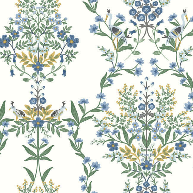 York  Rifle Paper Co.  Luxembourg Wallpaper- Indigo RP7330