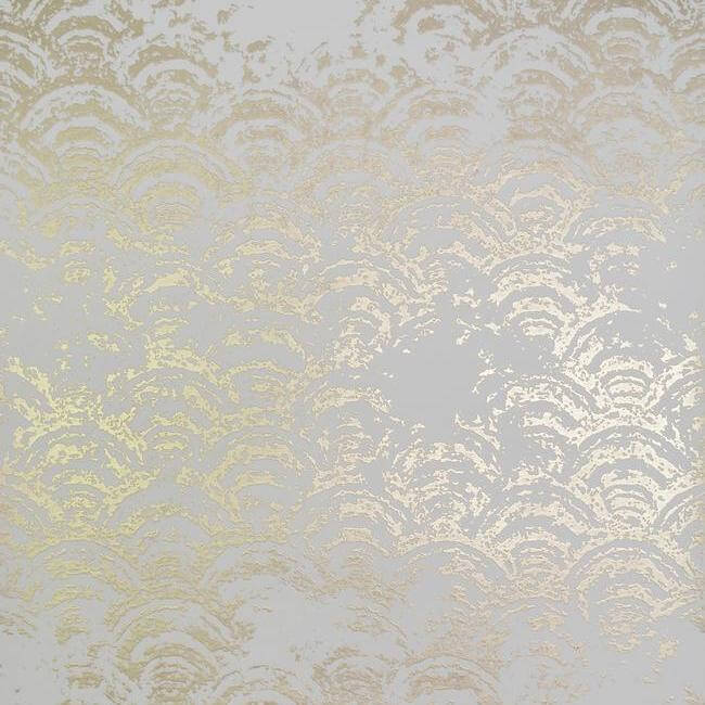 York  Antonina Vella Wallpaper  Eclipse Wallpaper- White/Gold NW3598