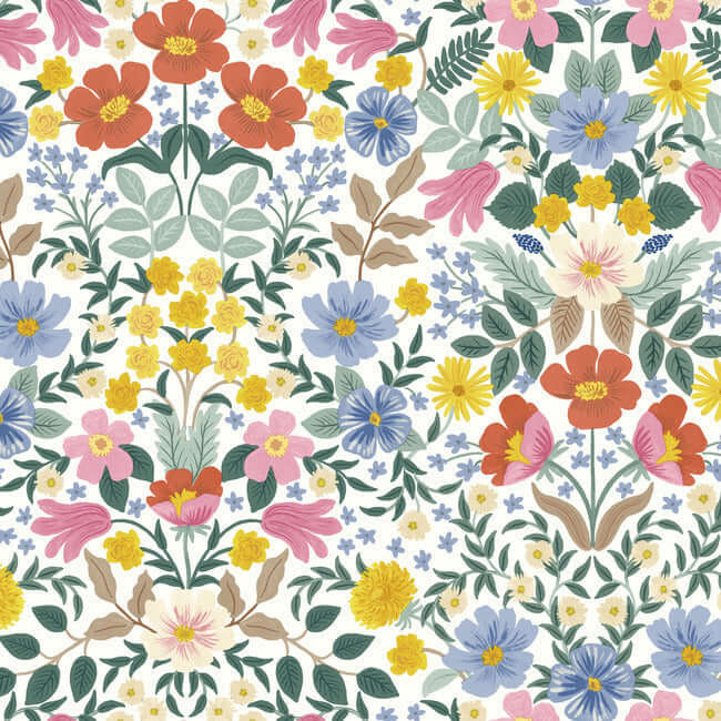 York  York Premium Peel + Stick  Bramble Garden Premium Peel + Stick Wallpaper- White PSW1475RL