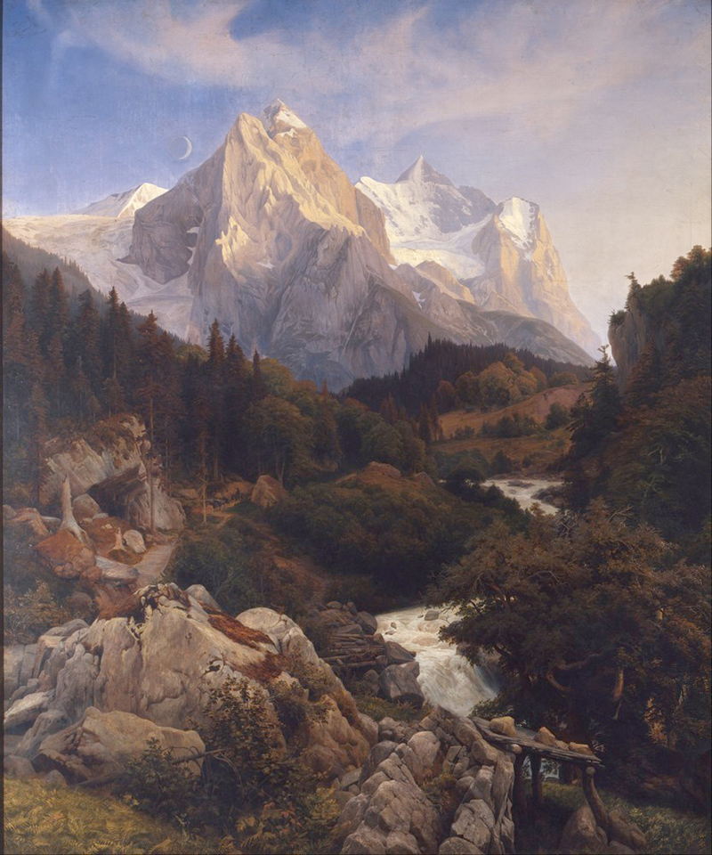 Affresco Классические пейзажи Johann Wilhelm Schirmer, The Wetterhorn