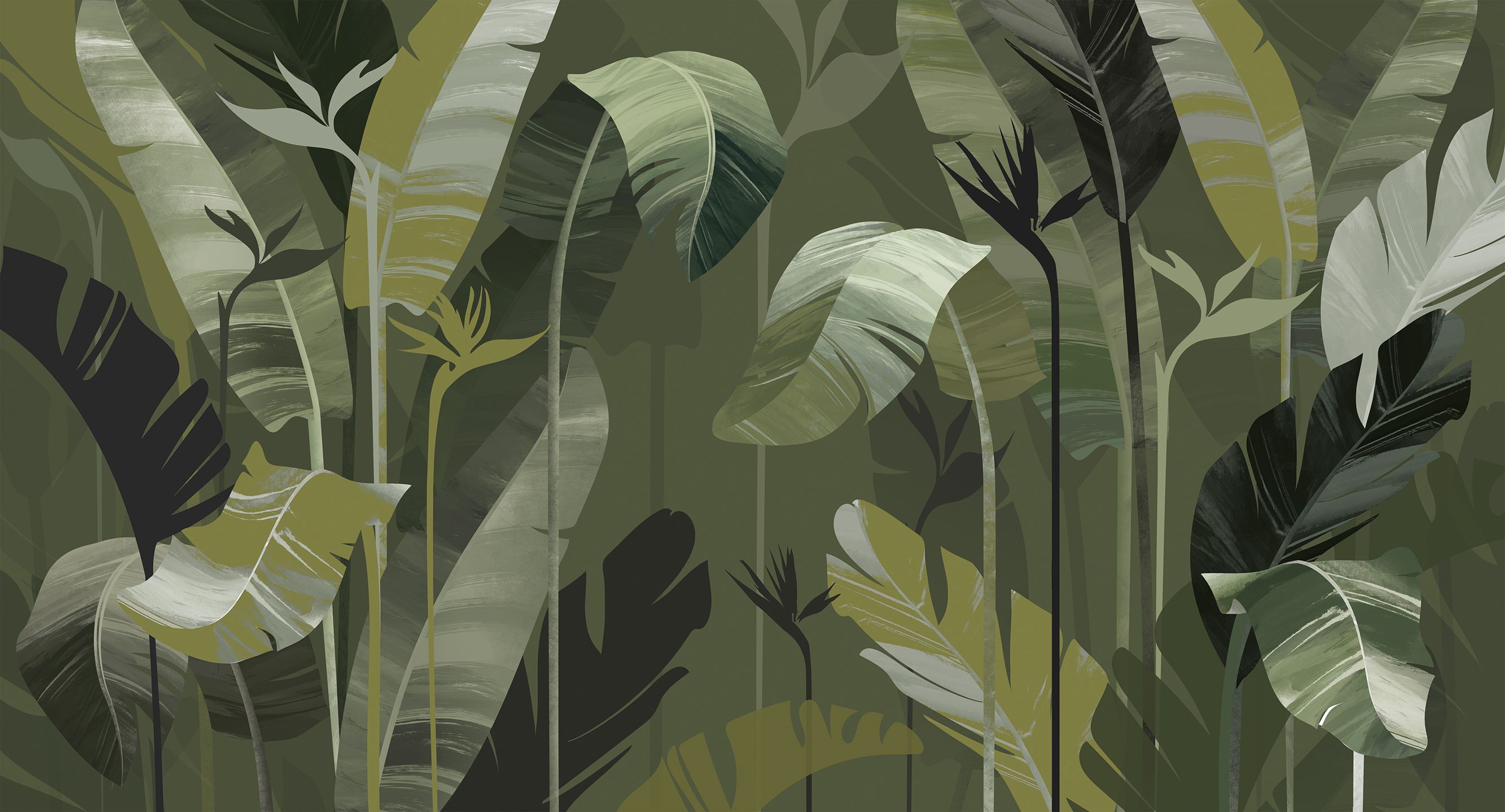 424621 Creativille стрелиция и тропические листья