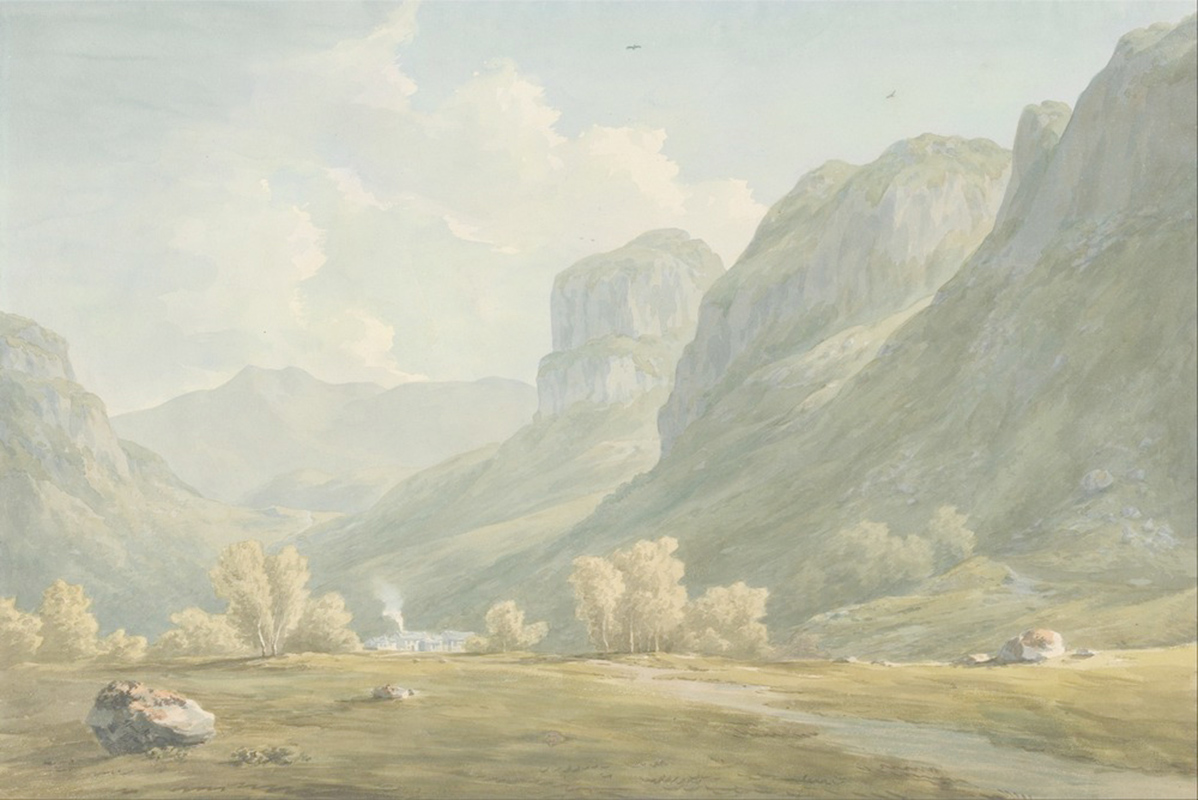 Affresco Классические пейзажи John Warwick Smith, Village of Stonethwaite and Eagle Cragg Borrowdale
