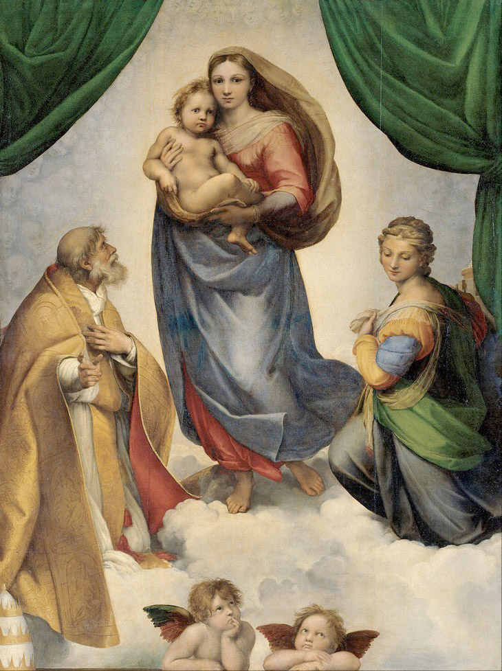 Affresco Библейские сюжеты Raphael, The Sistine Madonna