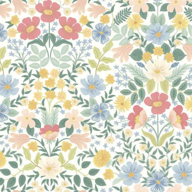 York  York Premium Peel + Stick  Bramble Garden Premium Peel + Stick Wallpaper- Pastel Multi PSW1474RL