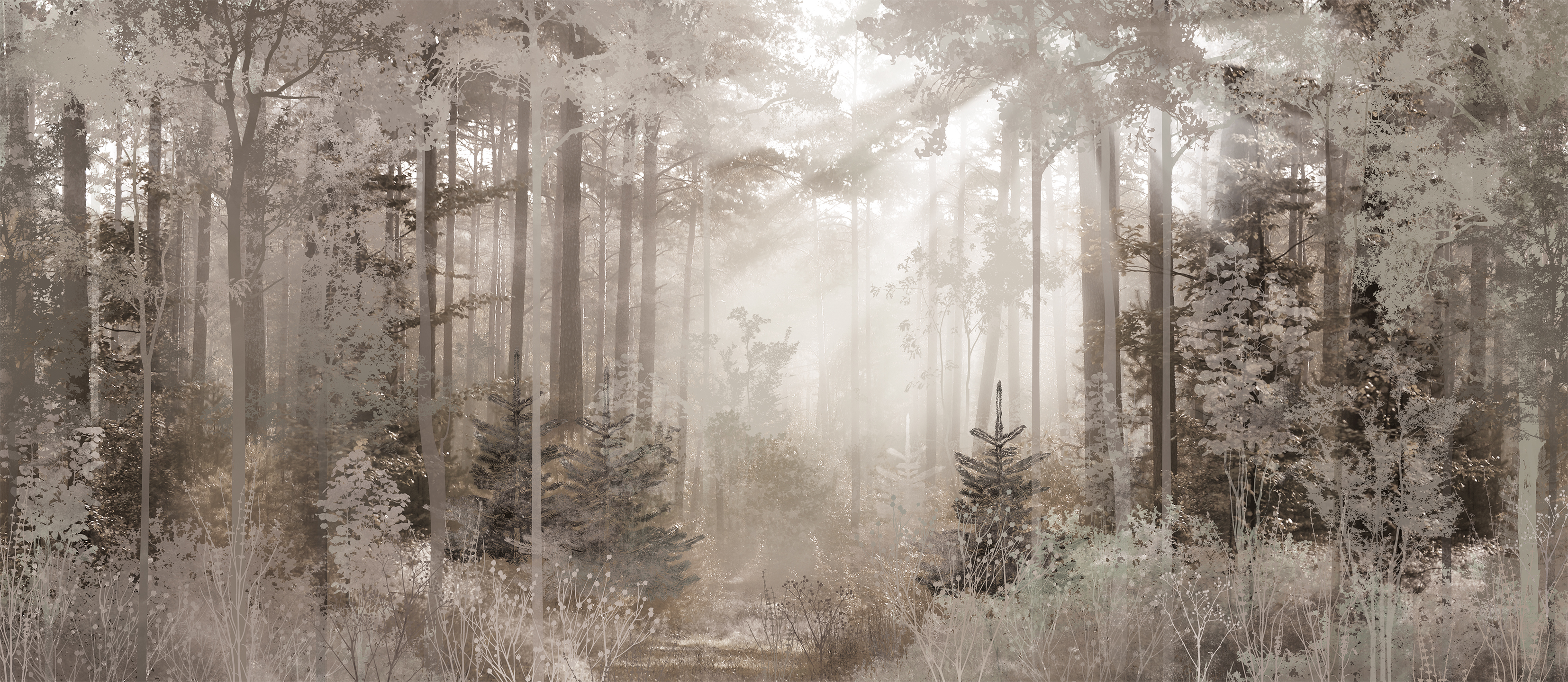 490203 Creativille солнце в сосновом лесу