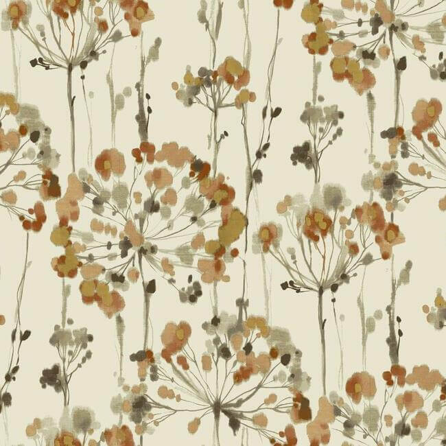 York  Candice Olson Modern Artisan Second Edition  Flourish Wallpaper- Burnt Orange CN2105