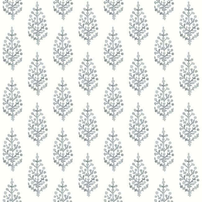 York  Simply Farmhouse  Paisley On Calico Wallpaper- Grey FH4070