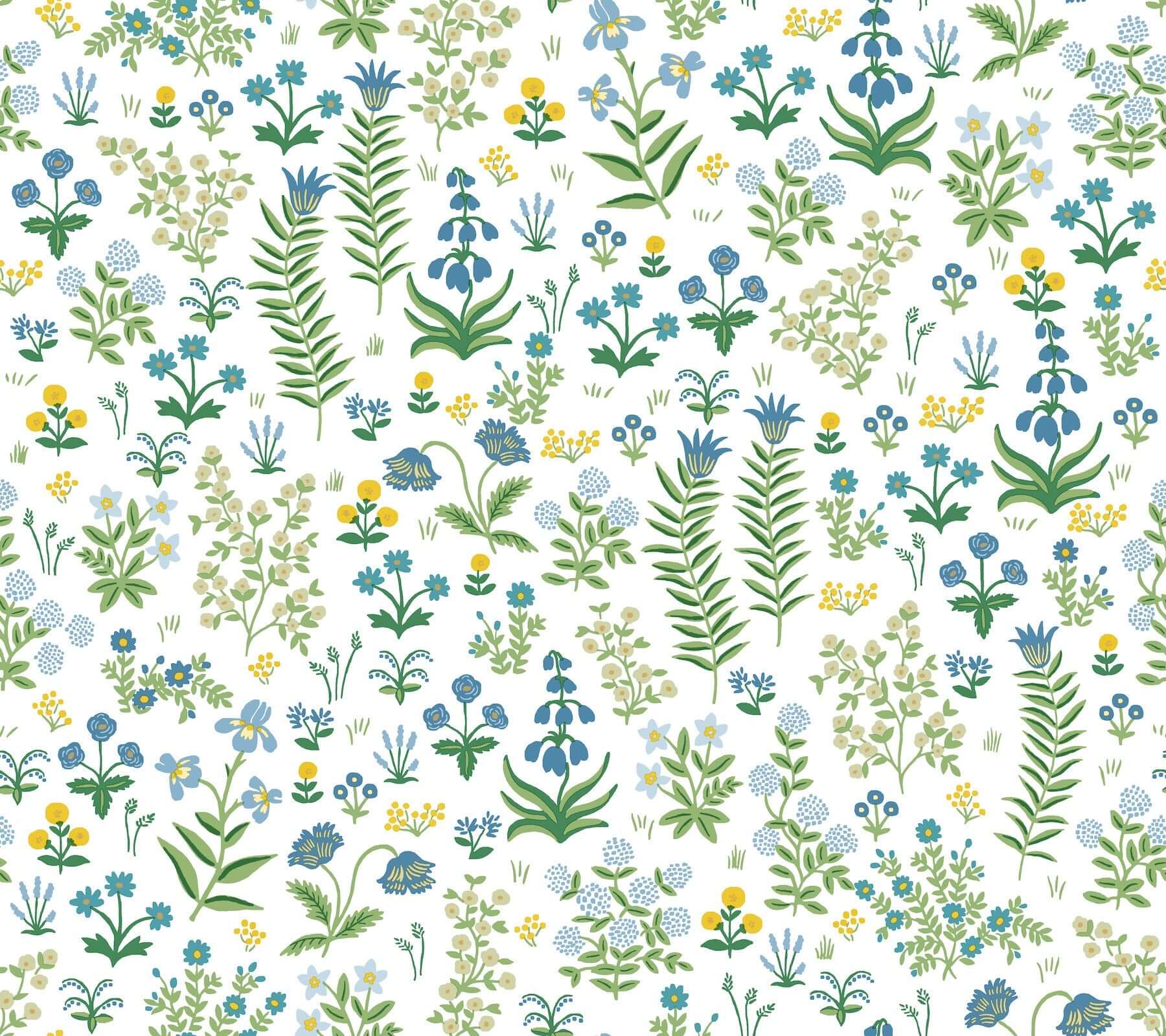 York  Rifle Paper Co. Premium Peel & Stick Wallpaper  Menagerie Garden Peel + Stick Wallpaper- Blue Multi PSW1551RL