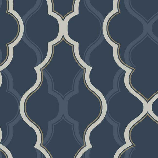 York  Candice Olson Modern Artisan Second Edition  Double Damask Wallpaper- Black Ice/Brass CI2393
