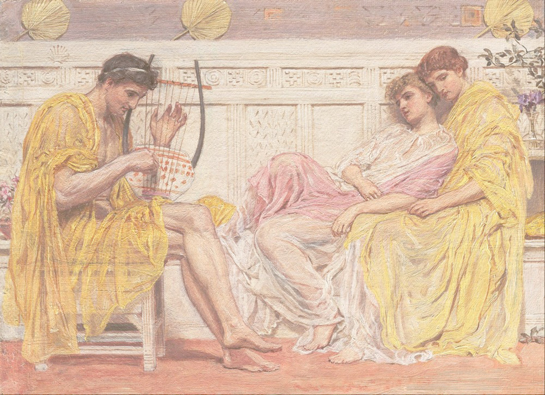 Affresco Античные сюжеты Albert Joseph Moore A Musician