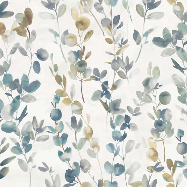 York  Candice Olson Wallcoverings  Joyful Eucalyptus Premium Peel + Stick Wallpaper- Navy PSW1431RL