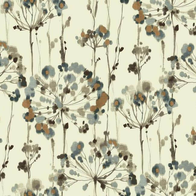York  Candice Olson Modern Artisan Second Edition  Flourish Wallpaper- Teal CN2100