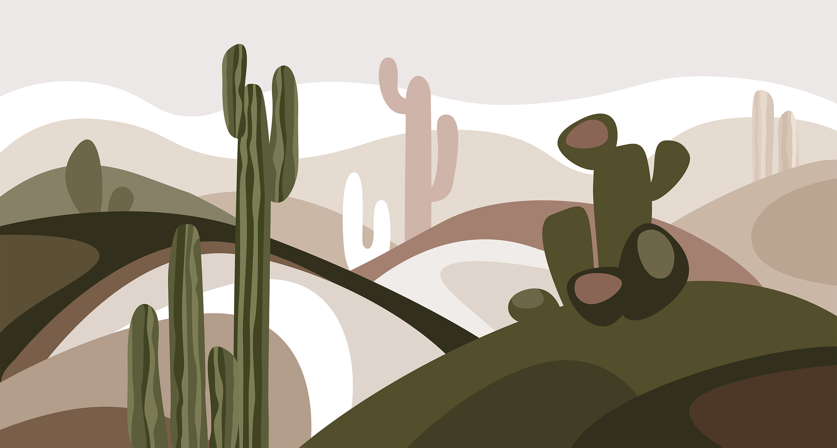 255701 Creativille Пейзаж с кактусами