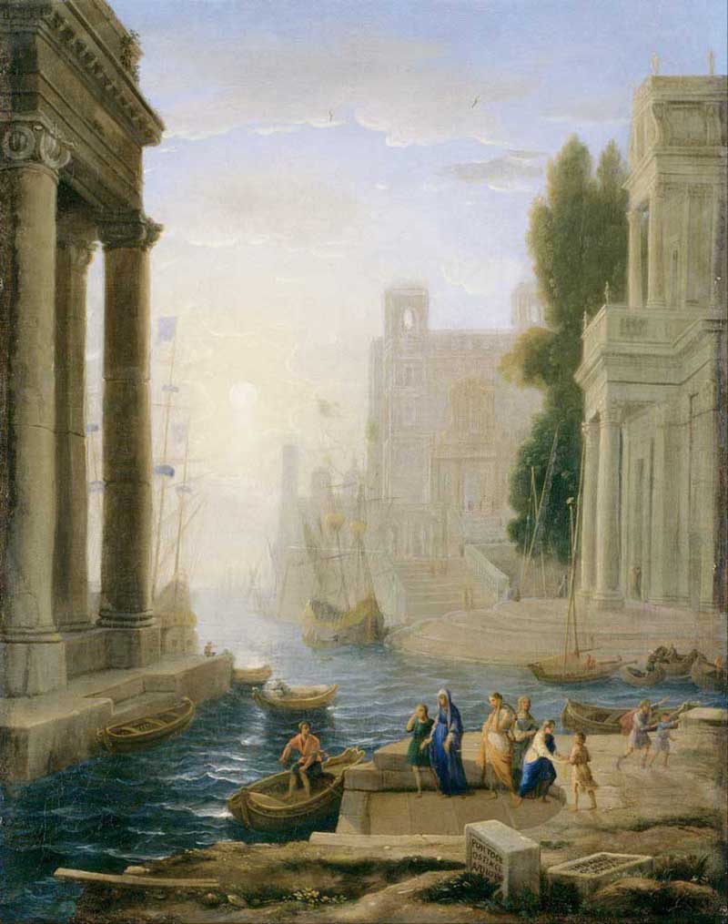 Affresco Классические пейзажи Claude, Embarkation of St Paula