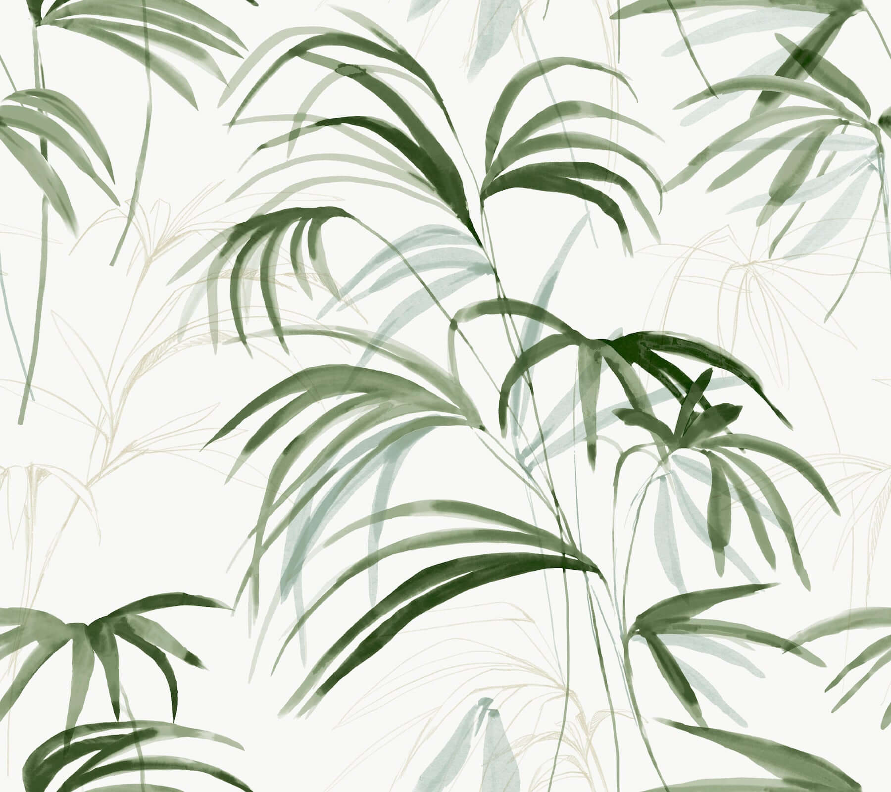 York  York Premium Peel + Stick  Inky Palms Premium Peel + Stick Wallpaper- Green PSW1609RL