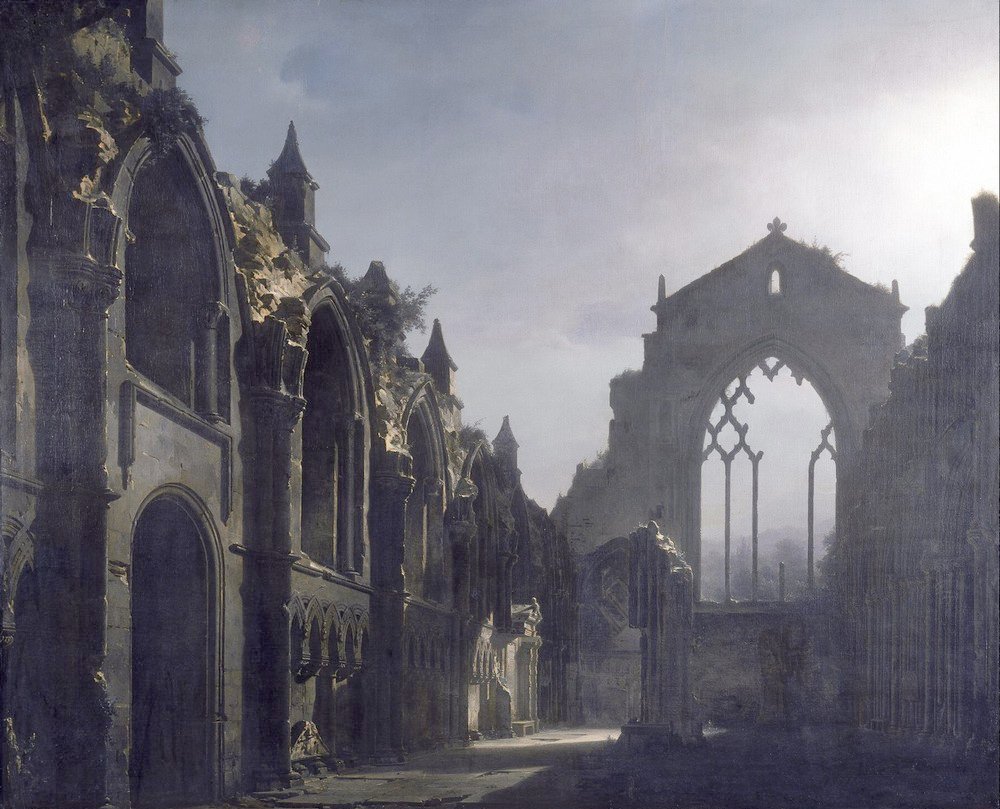 Affresco Классические пейзажи Louis Daguerre, The Ruins of Holyrood Chapel