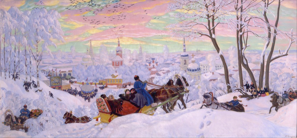 Affresco Импрессионисты и постимпрессионисты Boris Kustodiev, Shrovetide
