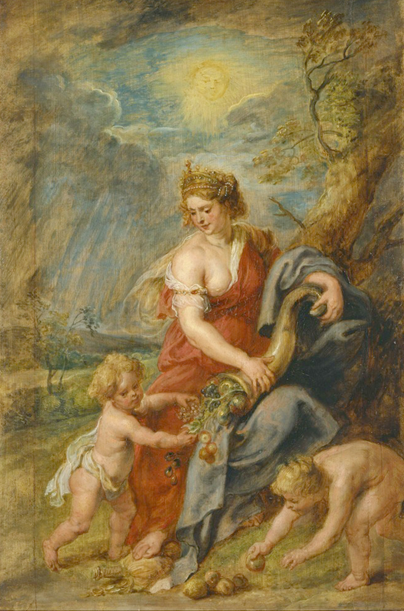 Affresco Античные сюжеты Peter Paul Rubens Abundance Abundantia