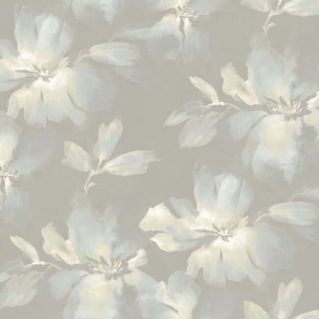 York  Candice Olson Wallcoverings  Midnight Blooms Premium Peel + Stick Wallpaper- Lt. Blue/Grey PSW1415RL
