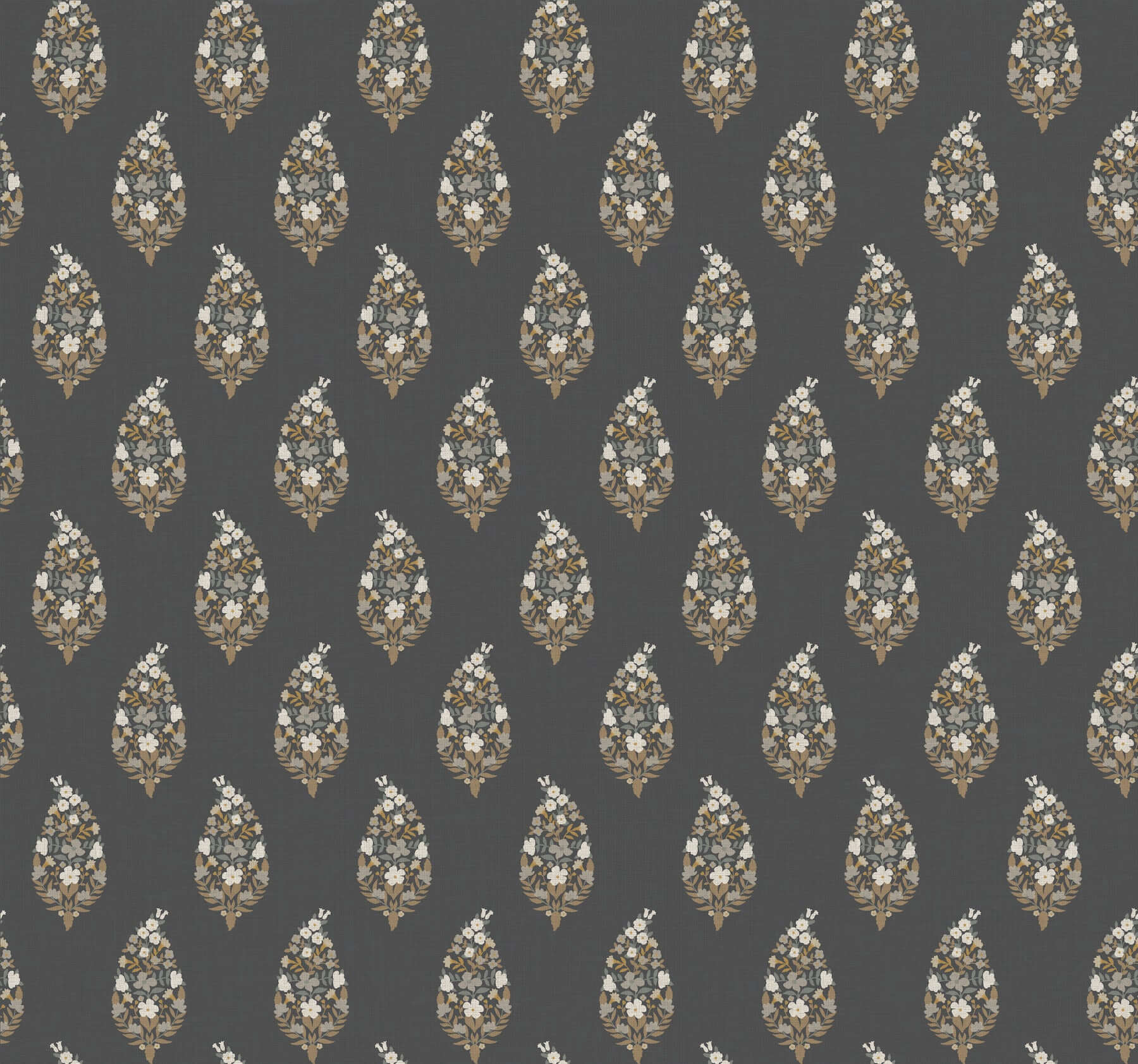 York  Rifle Paper Co. Wallcoverings  Paisley Wallpaper- Black RF7472
