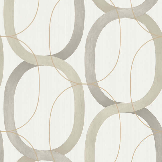 York  Candice Olson Wallcoverings  Interlock Premium Peel + Stick Wallpaper- Light Taupe PSW1418RL