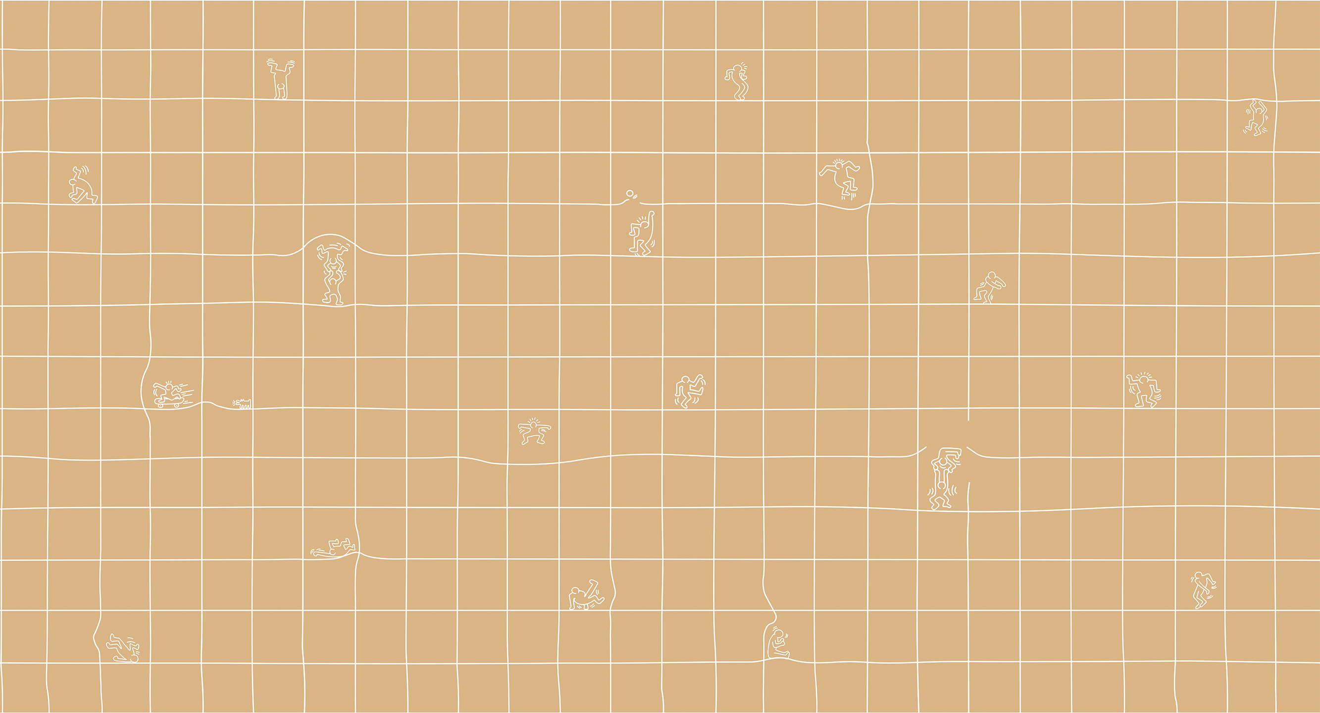 837321 Creativille Забавные человечки на фоне в клетку