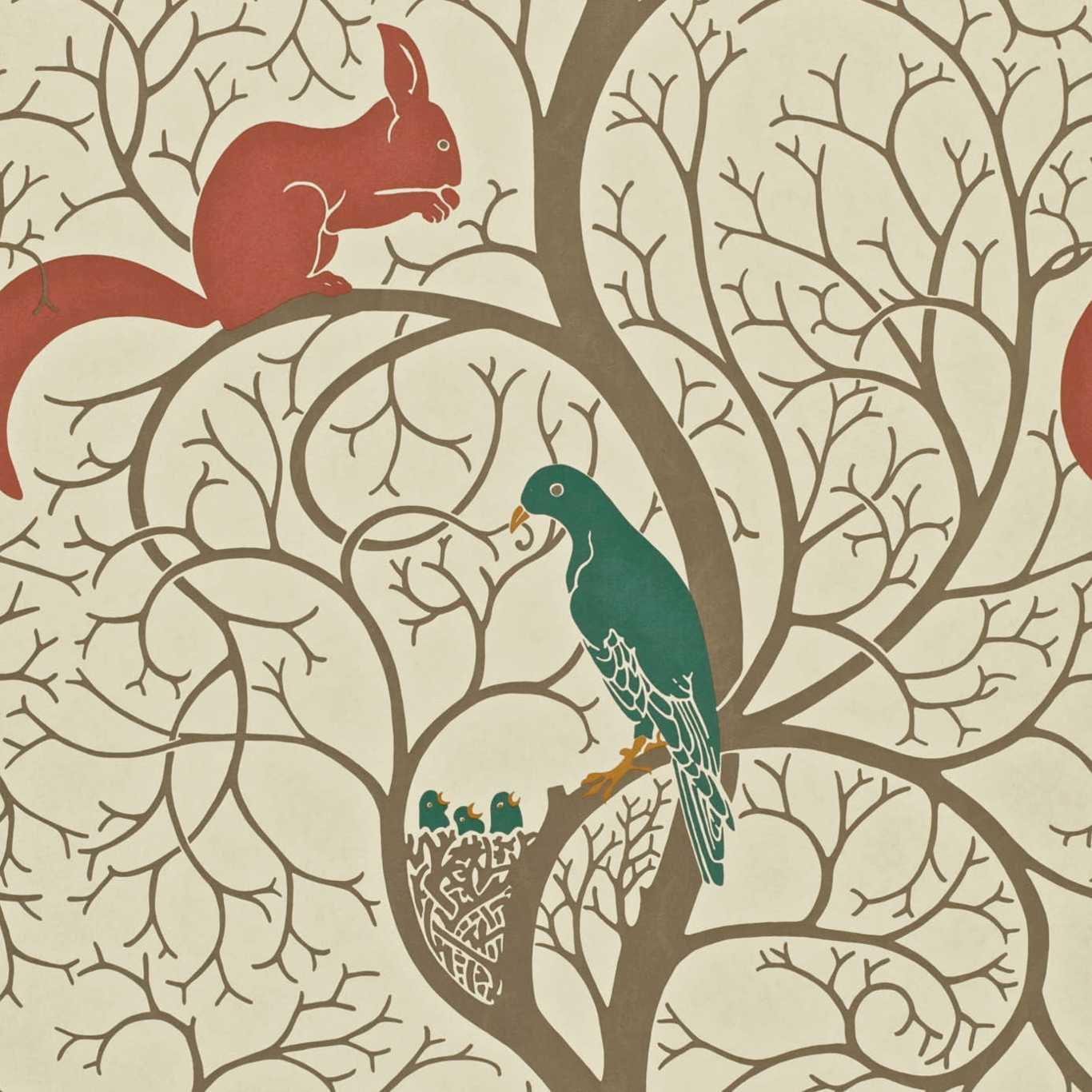 Sanderson Sanderson One Sixty Wallpapers Squirrel & Dove  DVIWSQ102