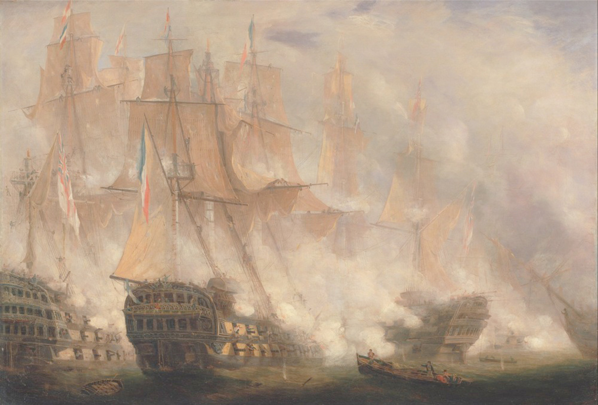 Affresco Морские пейзажи John Christian Schetky, The Battle of Trafalgar