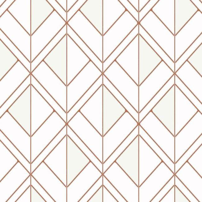 York  Geometric Resource Library  Diamond Shadow Wallpaper- White/Terracotta GM7551