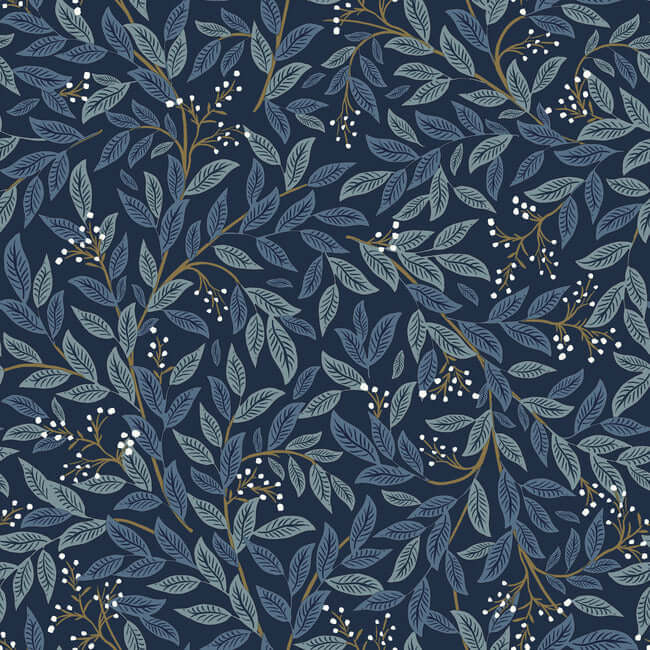 York  York Premium Peel + Stick  Willowberry Premium Peel + Stick Wallpaper- Navy PSW1470RL