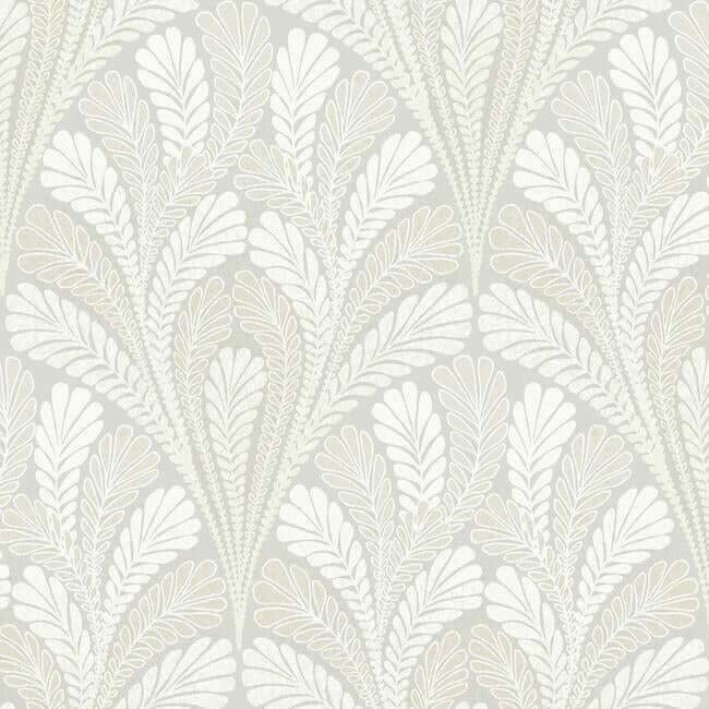 York  Spray and Stick Wallpaper™  Shell Damask Wallpaper- Grey DM5022